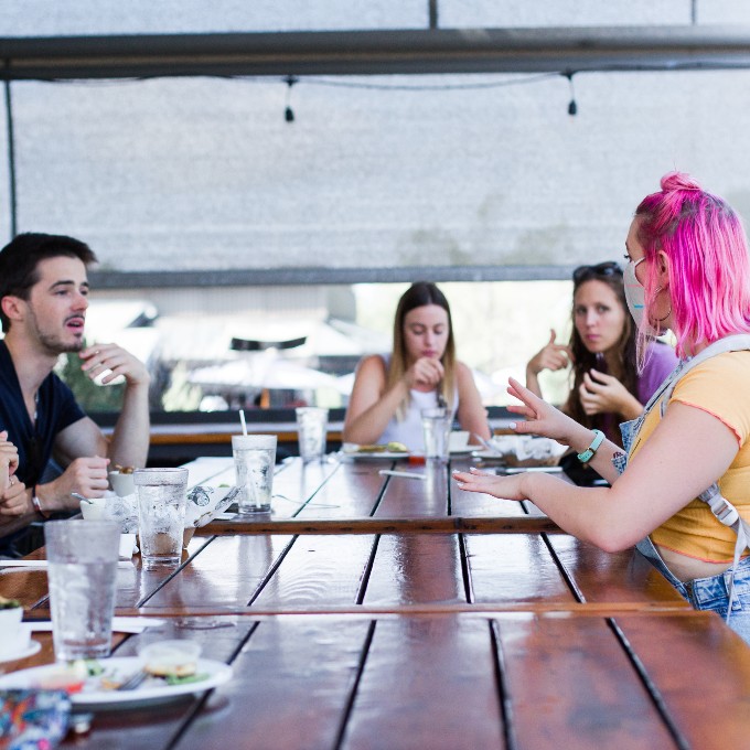 Group sitting at table