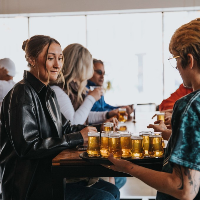 Person serving beers