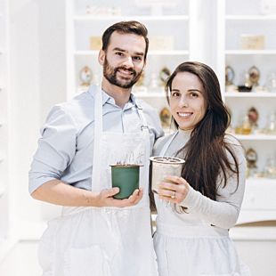 Couple with candles