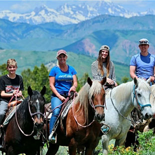 People on Horses in Mountains