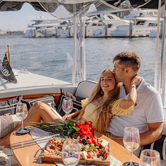 Private Electric Boat Tour with Wine and Charcuterie