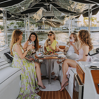 Luxury Electric Boat Tour with Wine and Charcuterie