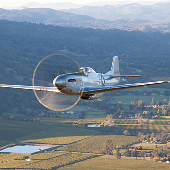 WWII Warbird North American P51 Mustang Flight