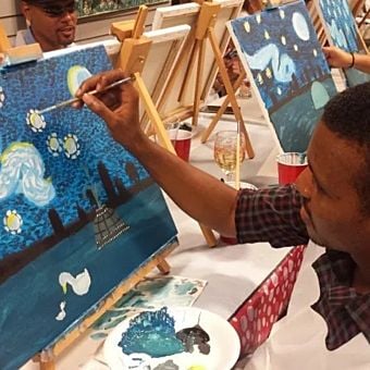 Hands-On Paint and Sip Class for Two with Bottle of Wine