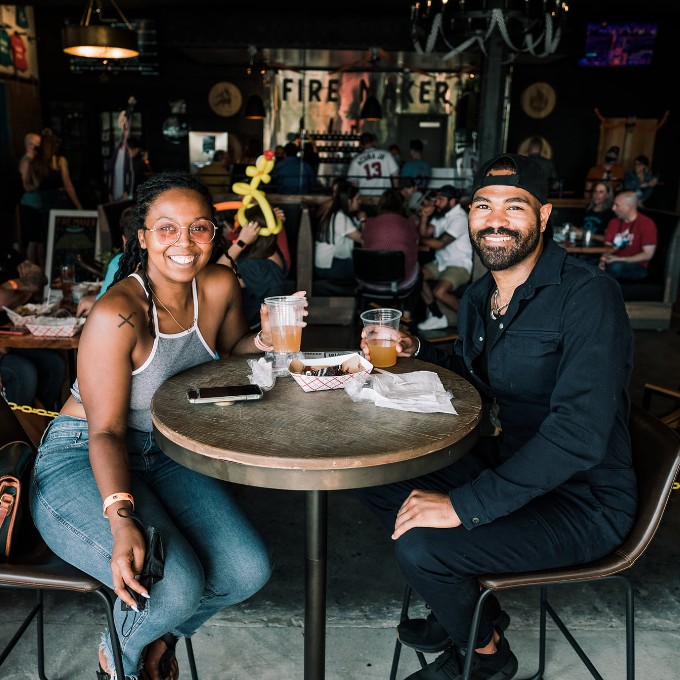 Couple at table