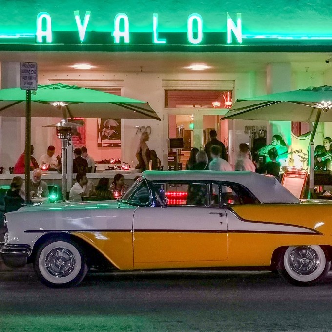 Classic Car at Night