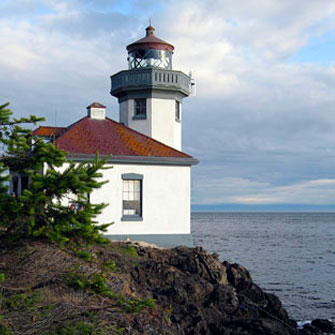Limekiln Lighthouse seen on San Juan Kayak Tour