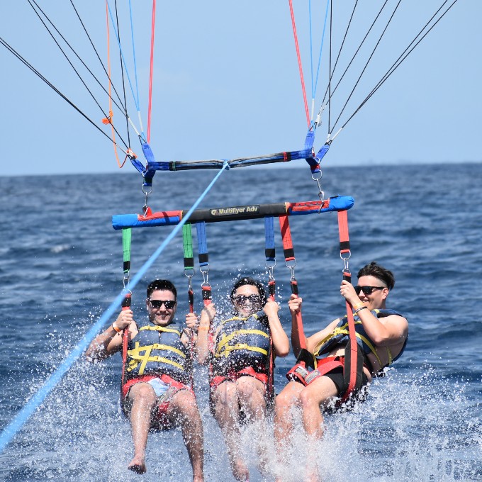 Group of 3 parasailing