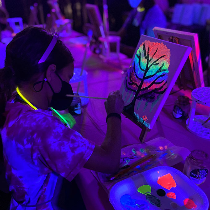 Kids Glow in the Dark Painting Session