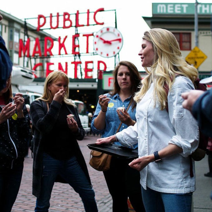 Chef at Public Market Sign