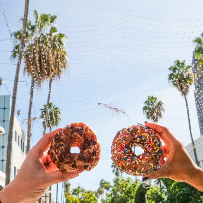 Two Donuts with Palm Trees