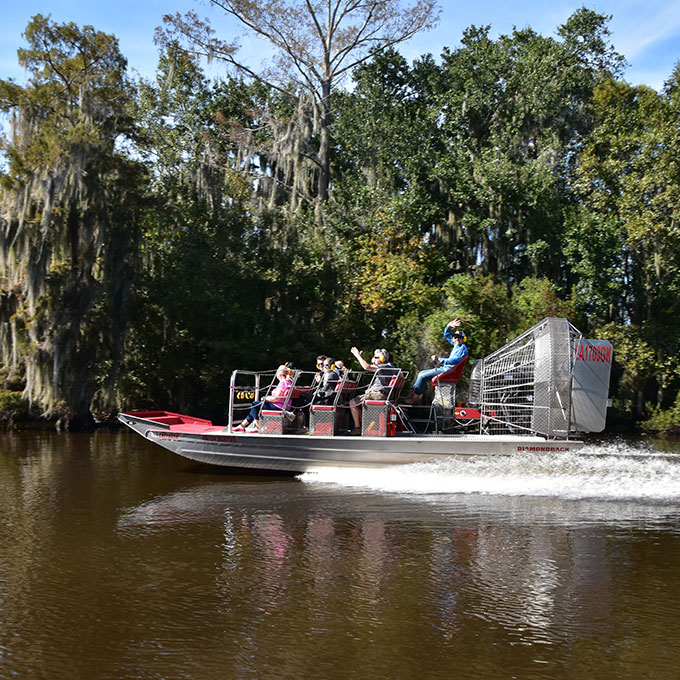 Group on Airboat in Swamp
