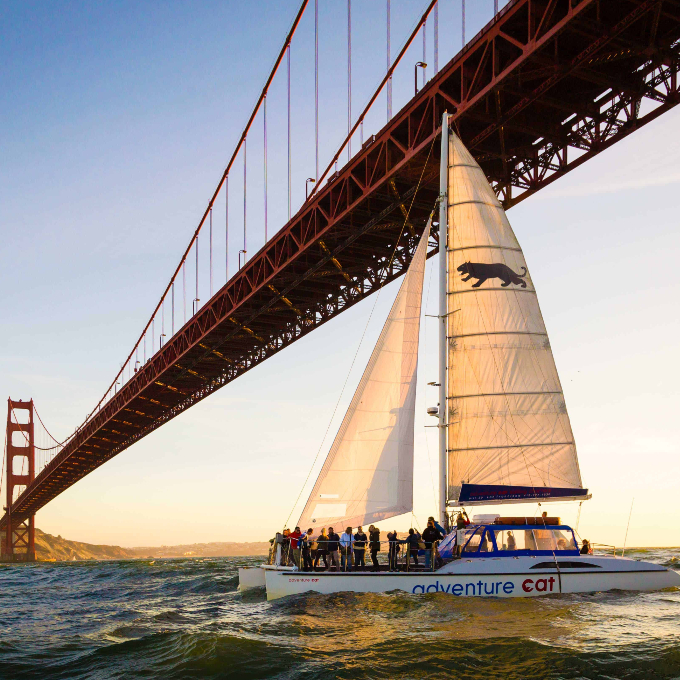 Boat under bridge