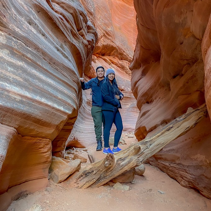 Couple Posing in Rock Formation