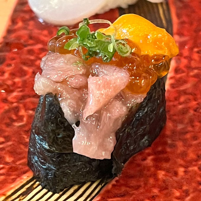 Sushi on a rock