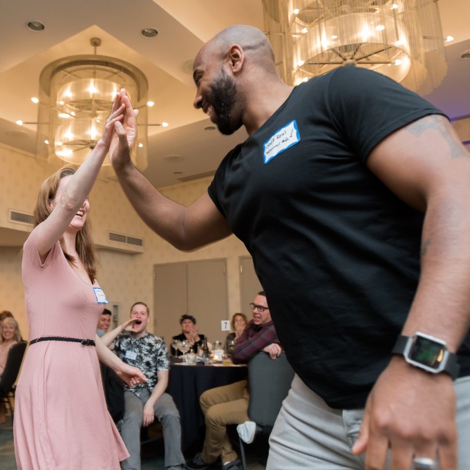 Two people dancing