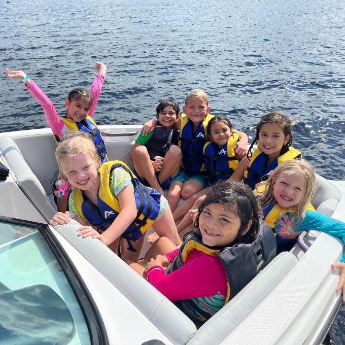 Group of kids on boat