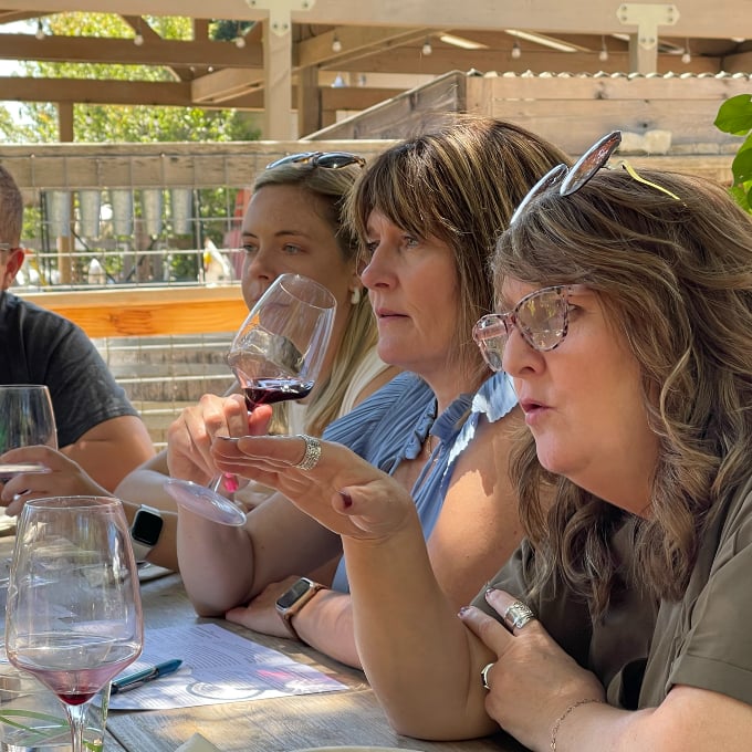 Group tasting wine