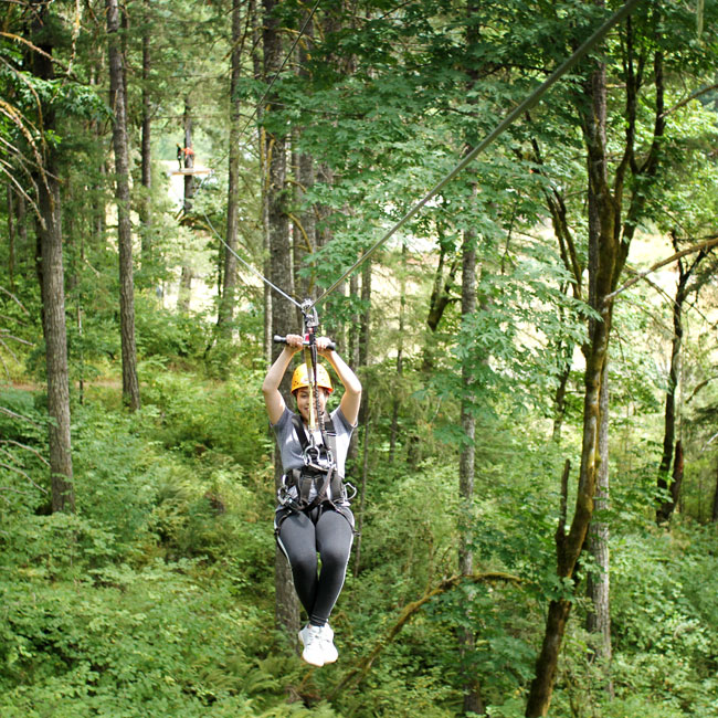 Treetop Zipline Experience near Portland 